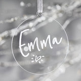 Personalised Clear Christmas Decoration