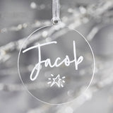 Personalised Clear Christmas Decoration