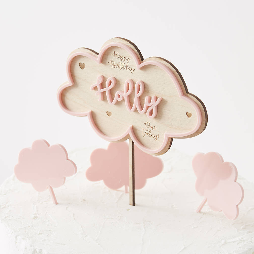 Personalised Clouds Birthday Cake Topper
