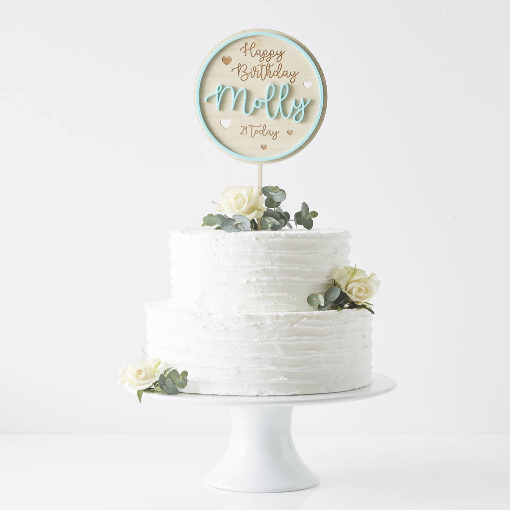 Personalised Colour Pop Birthday Cake Topper