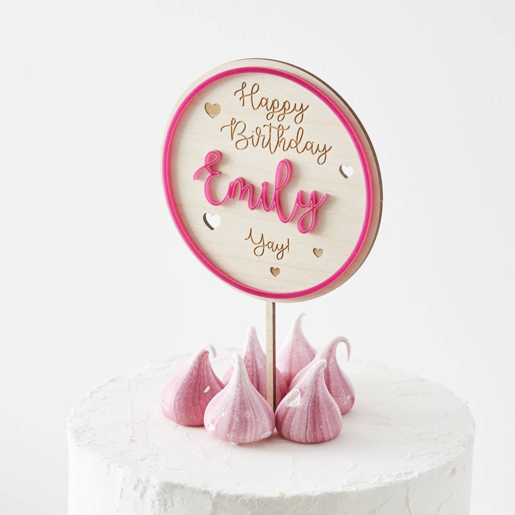 Personalised Colour Pop Birthday Cake Topper