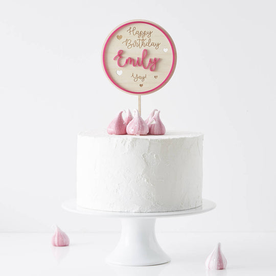 Personalised Colour Pop Birthday Cake Topper