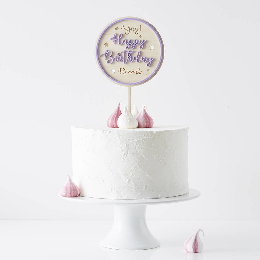 Personalised Colour Pop Birthday Cake Topper