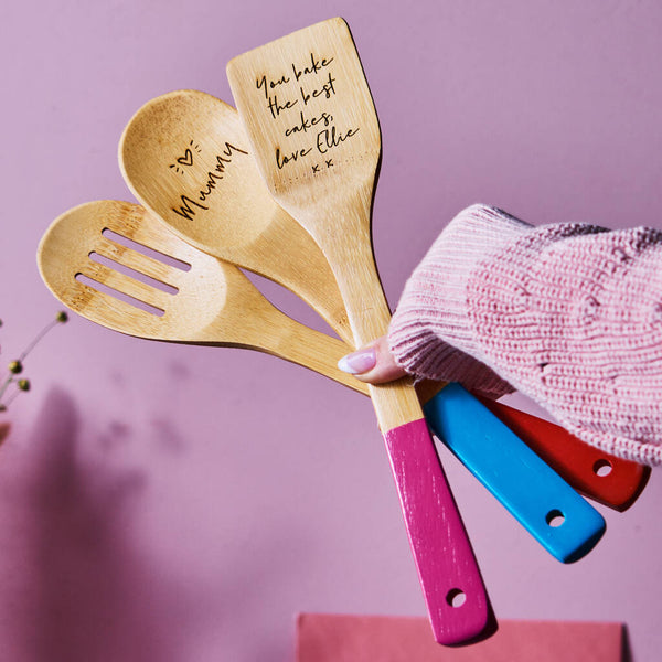 Personalised Coloured Wooden Spoon Set