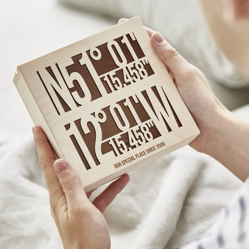 Personalised Coordinate Keepsake Box