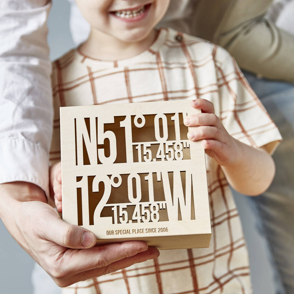 Personalised Coordinate Keepsake Box