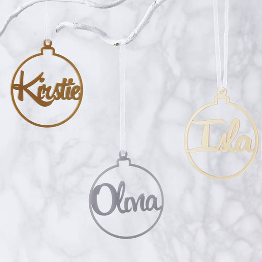 Metallic Personalised Bauble Christmas Decoration