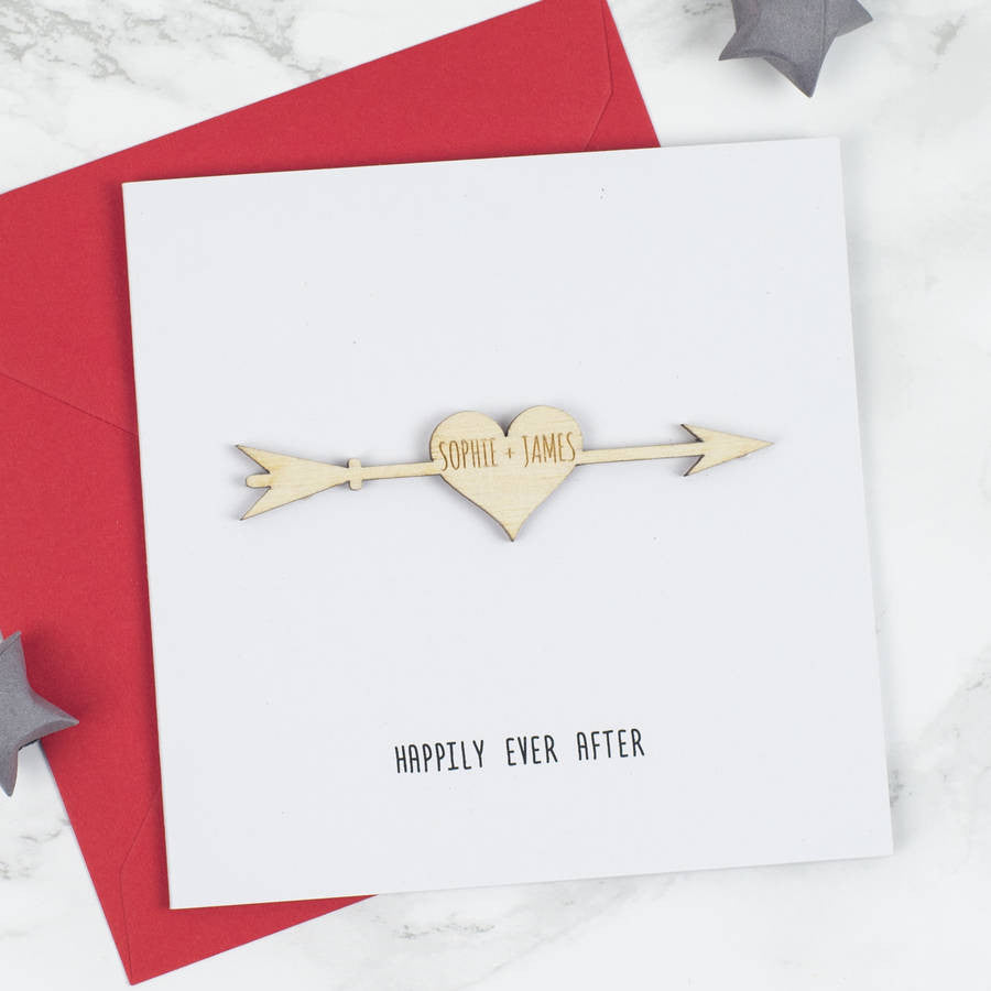 Personalised Couples Arrow Keepsake Card