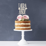 Personalised Couples Arrow Wooden Cake Topper