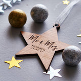 Personalised Couples Christmas Star Decoration