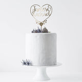 Personalised Couples Heart Cake Topper