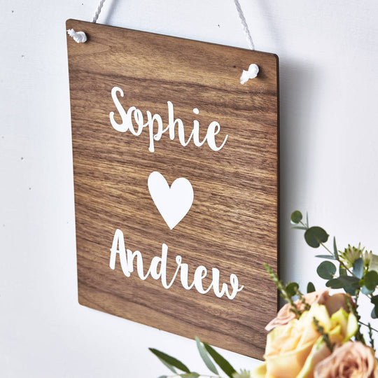 Personalised Couples Wooden Wall Art