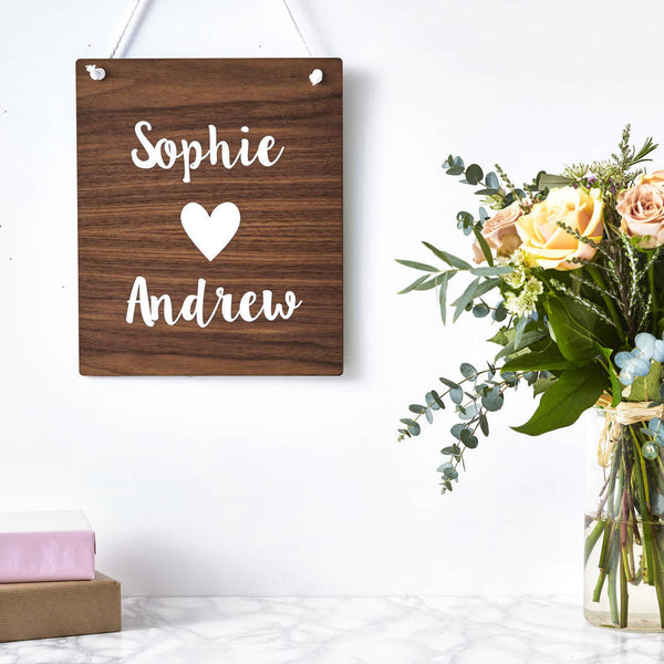 Personalised Couples Wooden Wall Art