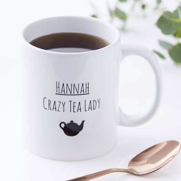 Personalised Crazy Tea Lady Mug