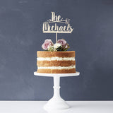 Personalised Crossed Arrows Wooden Cake Topper