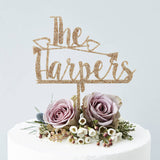 Personalised Crossed Heart Arrow Cake Topper