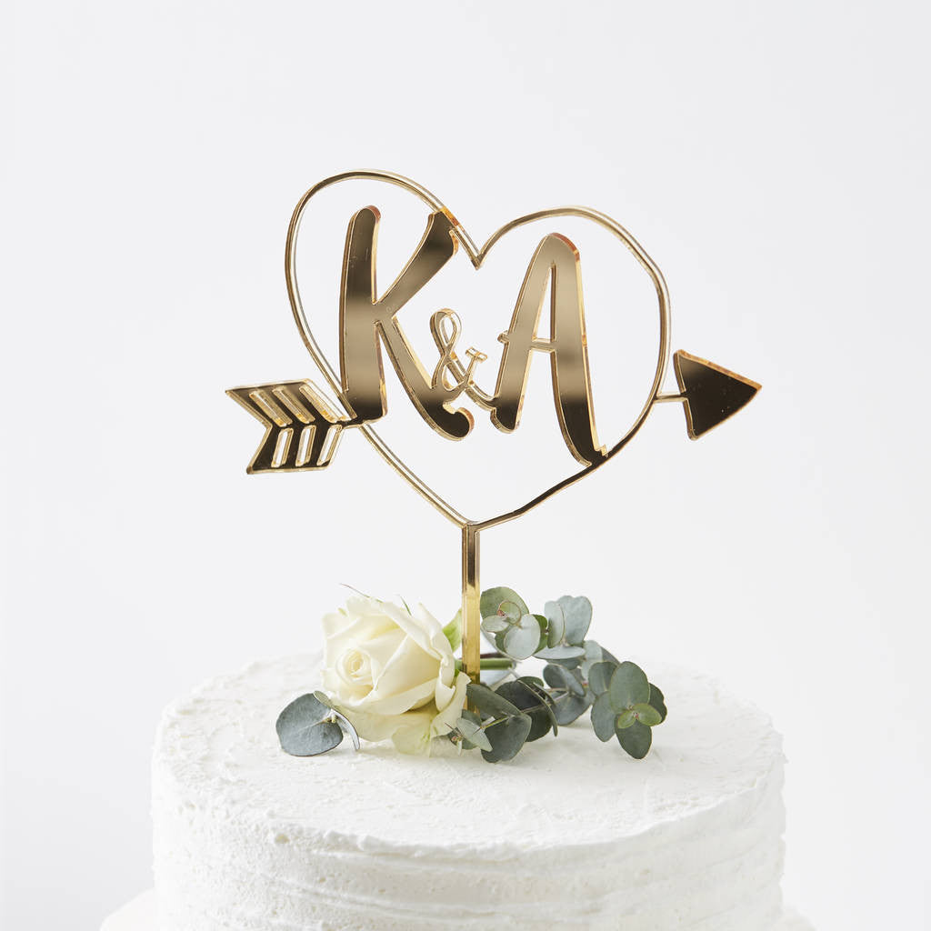 Personalised Initials Arrow Cake Topper