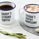 Personalised Daddy And Me Enamel Mugs