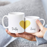 Personalised Daddy And Me Heart Mug Set