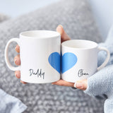 Personalised Daddy And Me Heart Mug Set