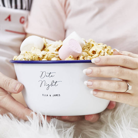 Personalised Date Night Popcorn Bowl