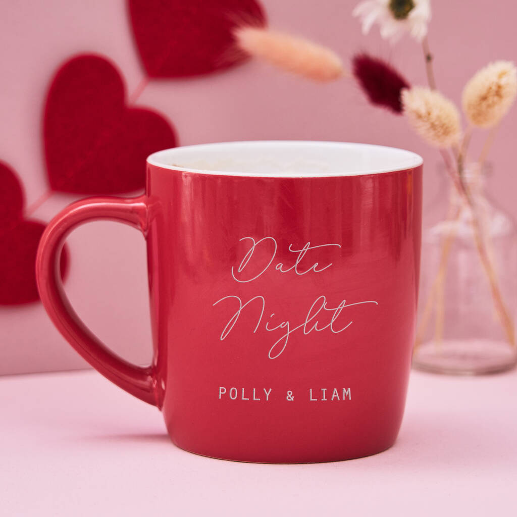 Personalised Date Night Stoneware Mug