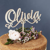 Personalised Decorative Name Wooden Cake Topper