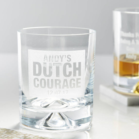 Personalised Dutch Courage Whiskey Glass