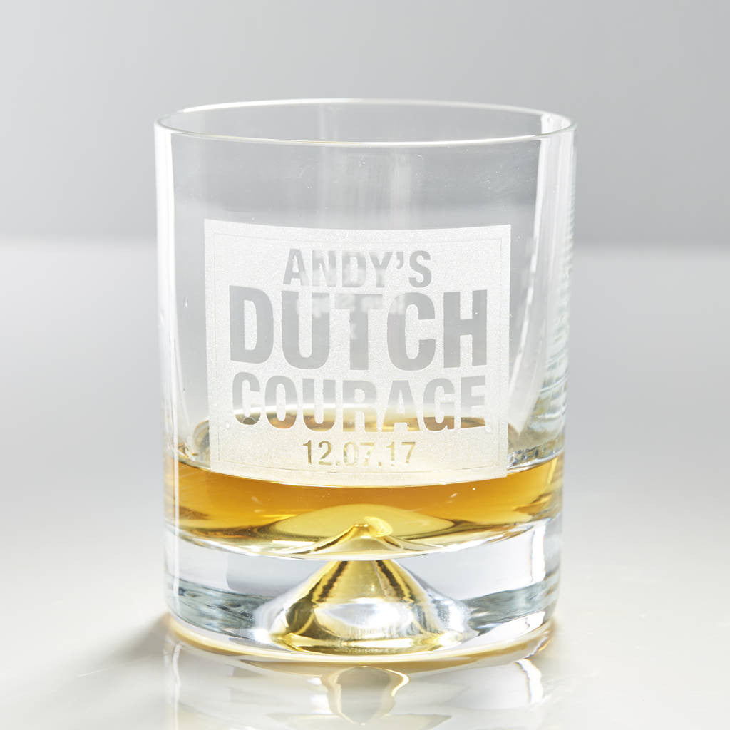 Personalised Dutch Courage Whiskey Glass