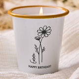 Personalised Enamel Birth Flower Candle - Spark More Joy