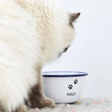 Personalised Enamel Cat Bowl