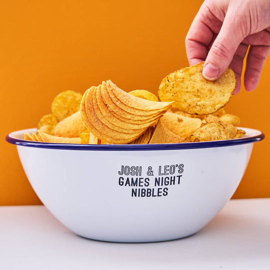 Personalised Enamel Games Night Sharing Bowl