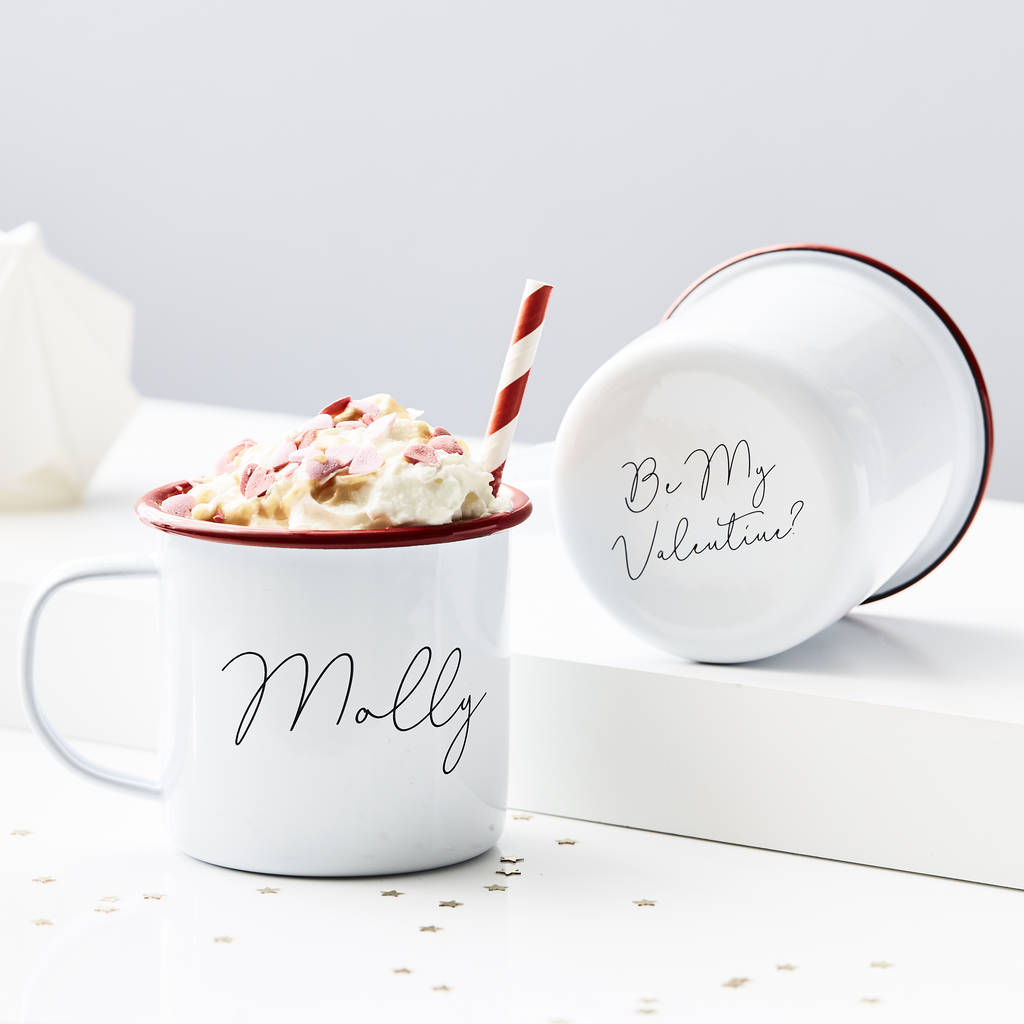 Personalised Enamel Hidden Message Mug