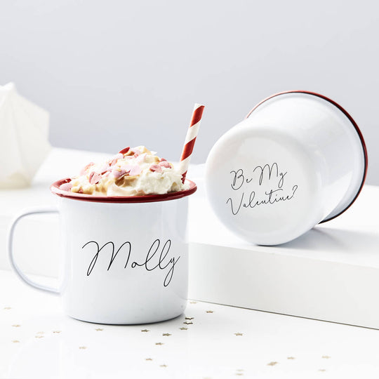 Personalised Enamel Hidden Message Mug