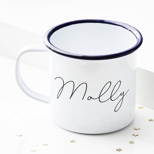 Personalised Enamel Hidden Message Mug