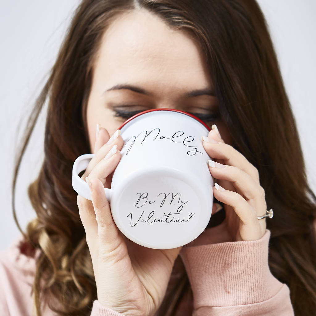 Personalised Enamel Hidden Message Mug