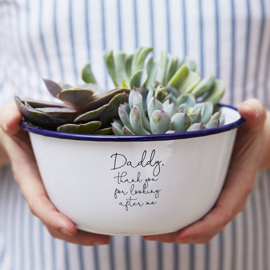 Personalised Enamel Planter For Him