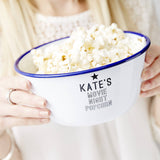 Personalised Enamel Popcorn Bowl