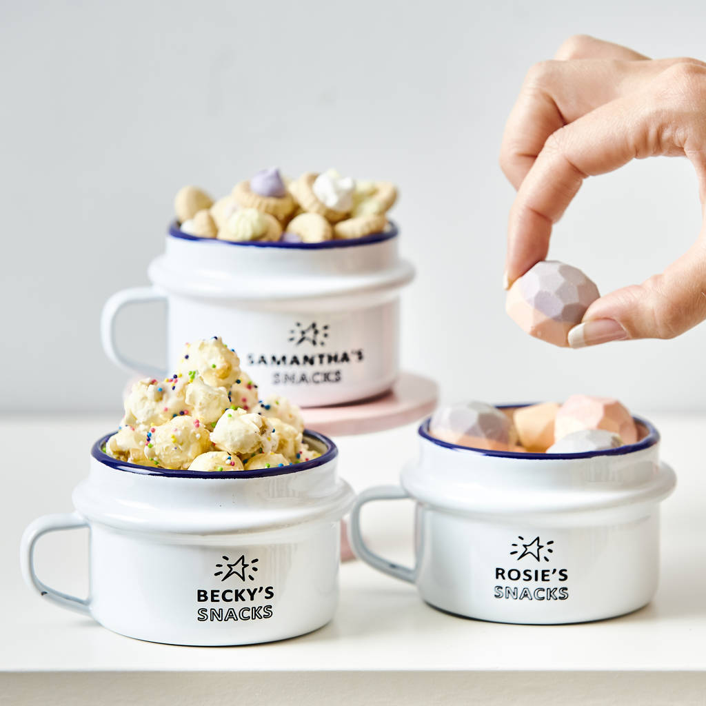 Personalised Enamel Snack Pot