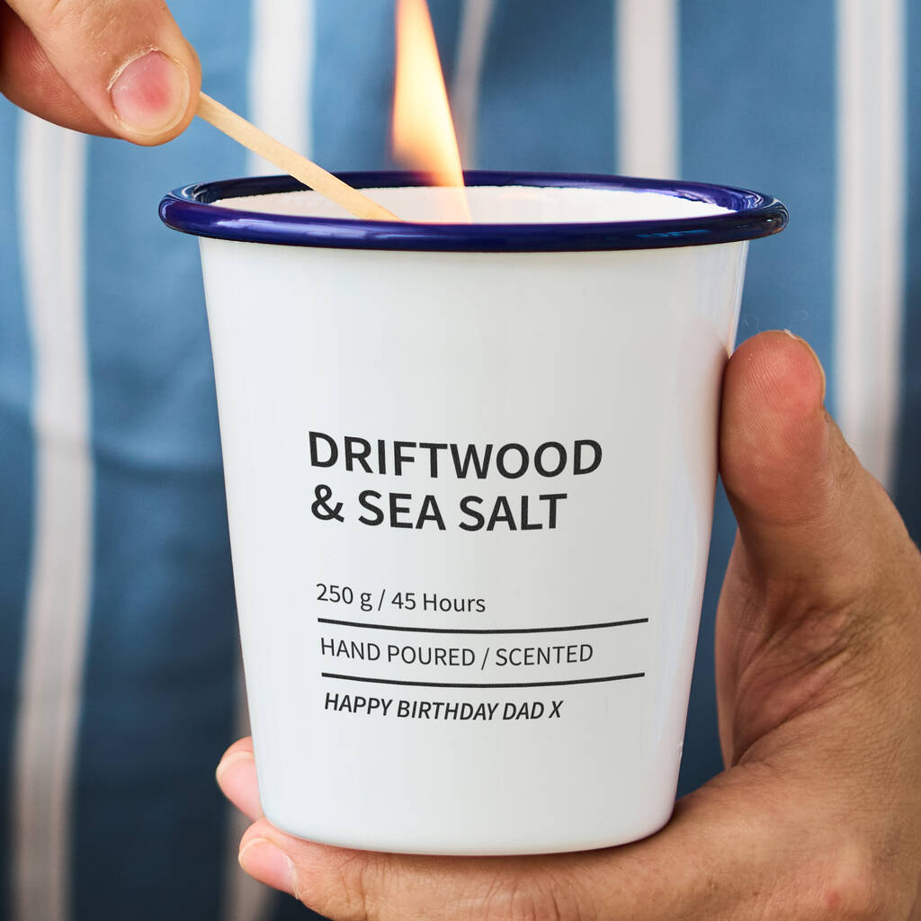 Personalised Engraved Message Enamel Candle - Spark More Joy