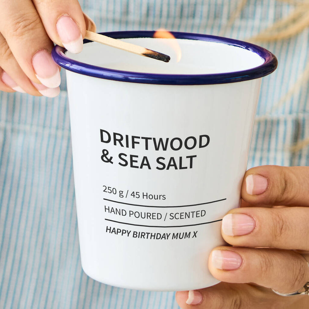 Personalised Engraved Message Enamel Candle - Spark More Joy