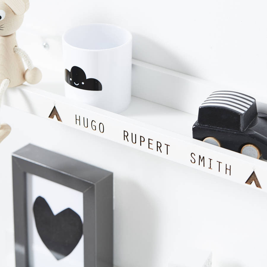 Personalised Engraved Wooden Shelf