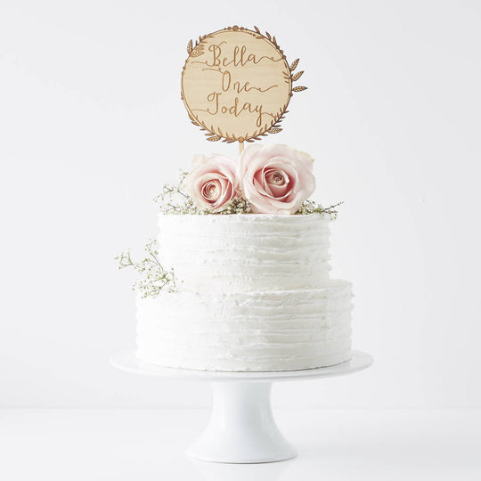 Personalised Engraved Wreath Birthday Cake Topper