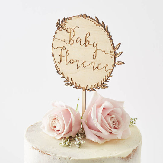 Personalised Engraved Wreath Birthday Cake Topper