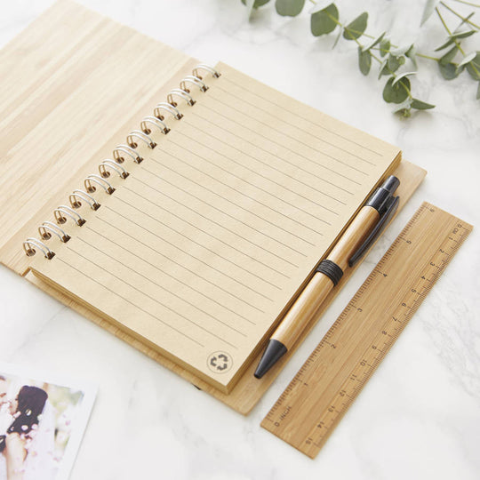 Personalised Etched Wooden Notebook Set For Her