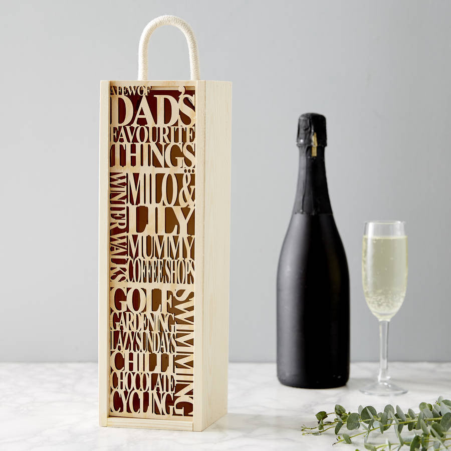 Personalised Favourite Wooden Bottle Box For Him