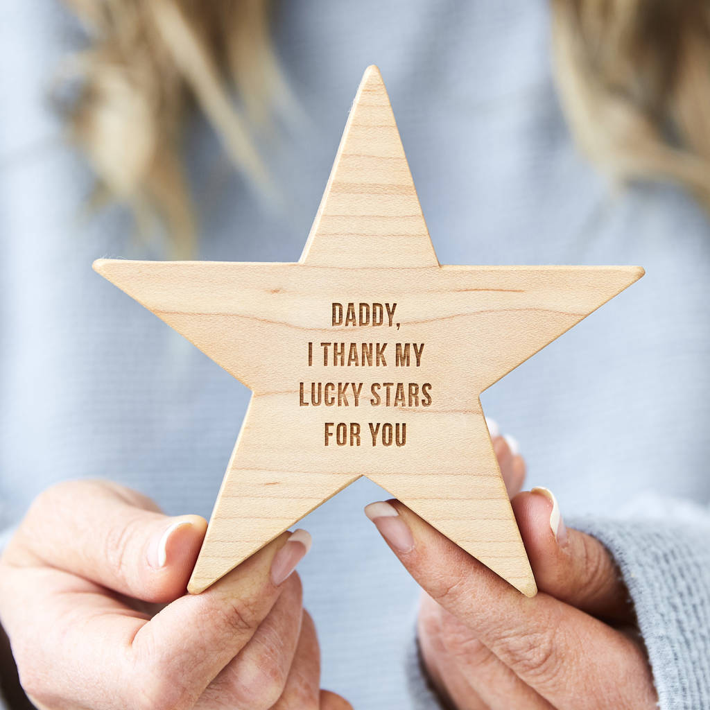 Personalised Fathers Day Wooden Star