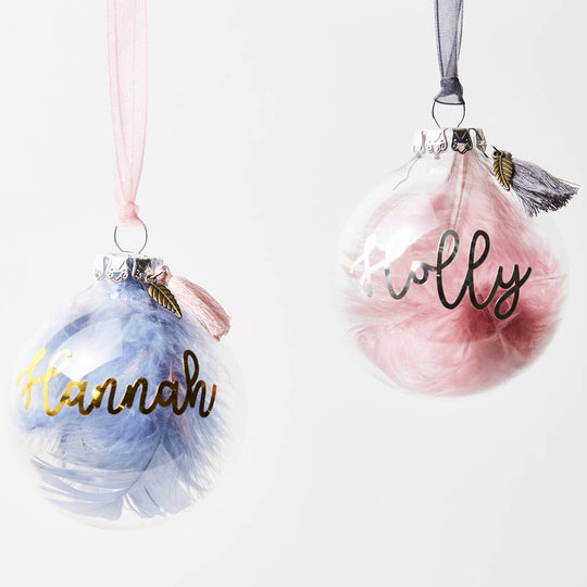 Personalised Feather Bauble