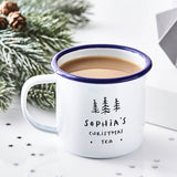 Personalised Christmas Tree Enamel Mug