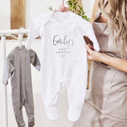 Personalised First Christmas Babygrow